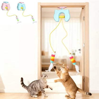 Dual Action Automatic String & Feather Toy for Cats