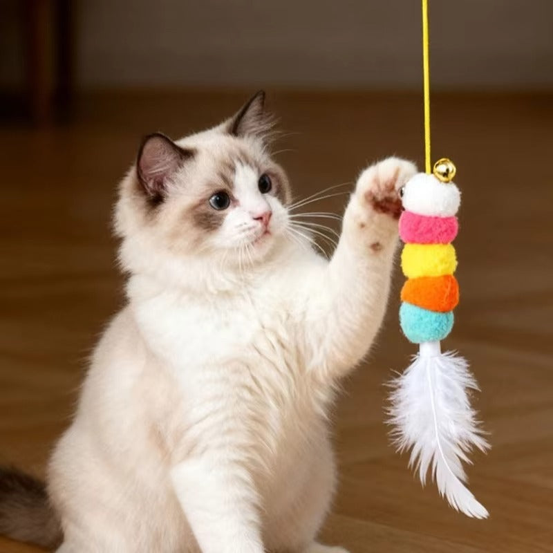 Dual Action Automatic String & Feather Toy for Cats