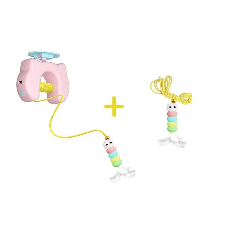 Dual Action Automatic String & Feather Toy for Cats