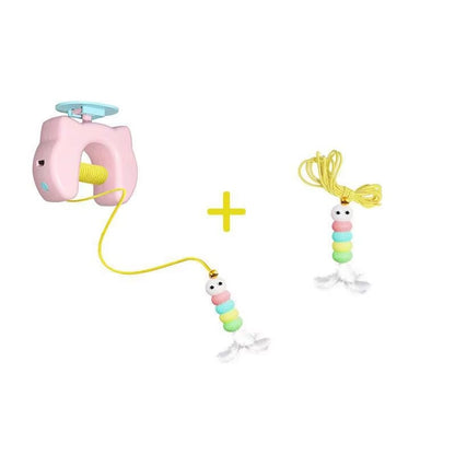 Dual Action Automatic String & Feather Toy for Cats