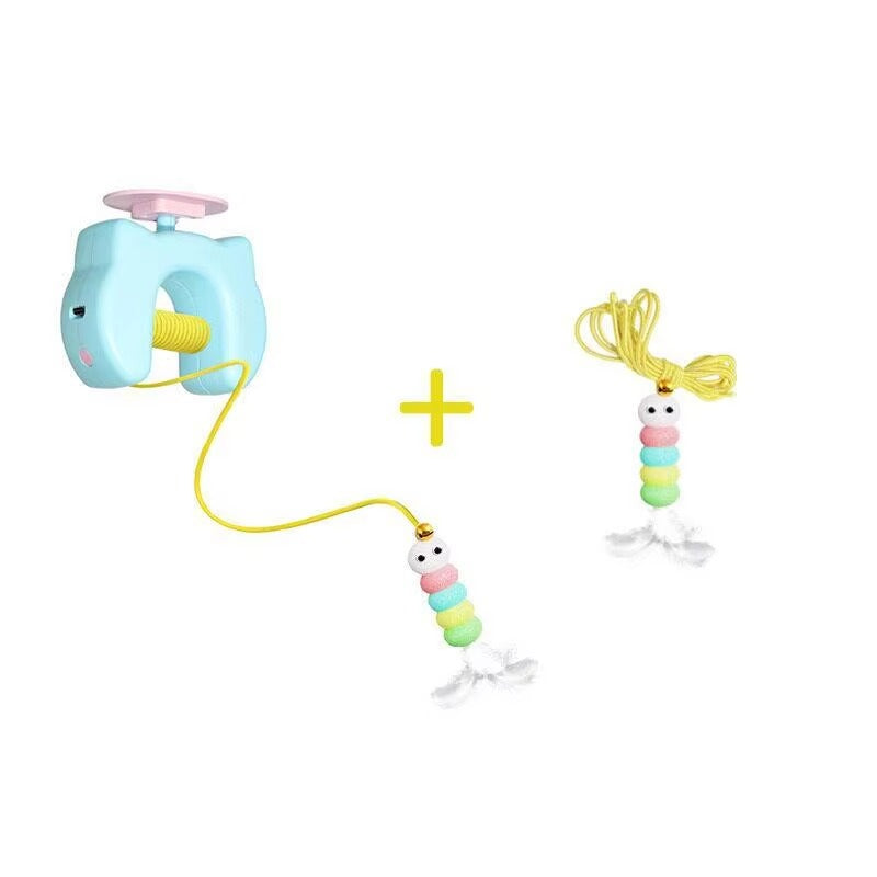 Dual Action Automatic String & Feather Toy for Cats