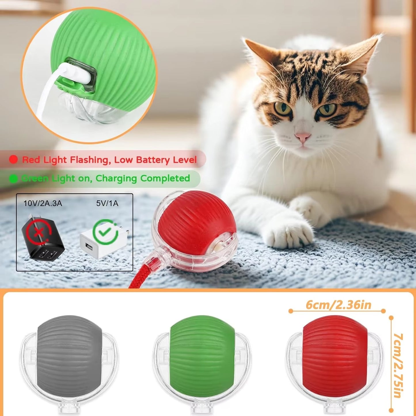 Smart Motion-Activated Dog & Cat Tailball
